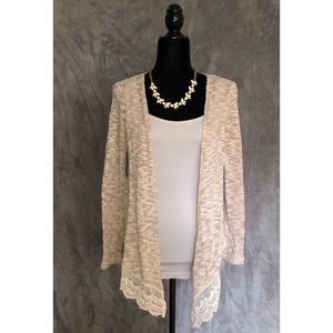 Tan open cardigan
